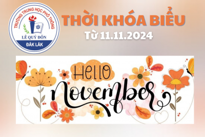 THỜI KHÓA BIỂU TỪ 11-11-2024