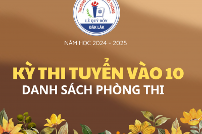 DANH SÁCH PHÒNG THI TUYỂN VÀO 10 – HỘI ĐỒNG THI THPT LÊ QUÝ ĐÔN