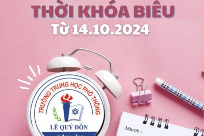 THỜI KHÓA BIỂU ÁP DỤNG TỪ 14/10/2024