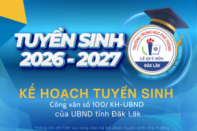 Kế hoạch Tuyển sinh lớp 10 năm học 2026 – 2027 trên địa bàn tỉnh Đắk Lắk