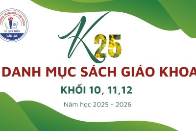 DANH MỤC SÁCH GIÁO KHOA – NH 2025- 2026